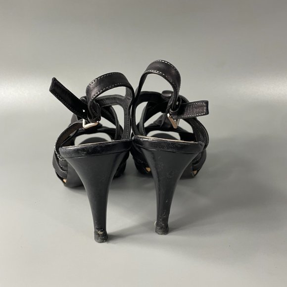 Authentic Miu Miu Washed Leather Platform Strappy High Heel Sandals, 37.5 - Picture 6 of 11